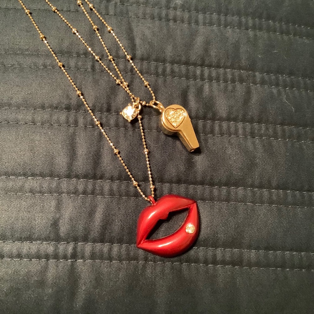 Betsey Johnson Lips Kiss Me necklace